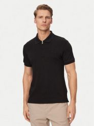 Calvin Klein Polo LV04LE255G Czarny Slim Fit. Czarne koszulki polo męskie Calvin Klein, l, bez wzorów, z bawełny, bez kołnierzyka, bez ramiączek. Za 409.99 zł.