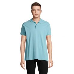 Męska Koszulka Polo Planet. Niebieskie koszulki polo męskie SOL'S, l, bez wzorów, sportowe, bez kołnierzyka, bez ramiączek. Za 64.99 zł.