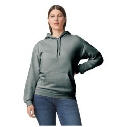 Bluza Z Kapturem Dla Dorosłych Unisex Softstyle Fleece Midweight. Szare bluzy nierozpinane męskie GILDAN, m, bez wzorów, bez ramiączek, z kapturem. Za 77.99 zł.