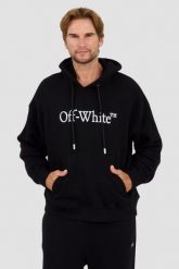 OFF-WHITE Czarna bluza Big Bookish Skate Hoodie White. Czarne bluzy nierozpinane męskie OFF-WHITE, m, bez wzorów, bez ramiączek, bez kaptura. W wyprzedaży za 1,999.99 zł.