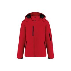 Kurtka softshell z kapturem, ocieplana Kariban. Czerwone kurtki softshell męskie KARIBAN, na zimę, m, bez wzorów, z softshellu, z kapturem. Za 388.50 zł.