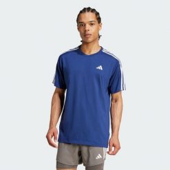 Koszulka Own the Run 3-Stripes. Niebieskie buty do biegania męskie ADIDAS, bez wzorów, bez zapięcia, do biegania. Za 199.00 zł.