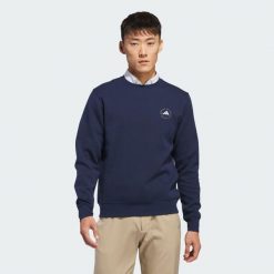 Bluza Crewneck. Niebieskie bluzy nierozpinane męskie ADIDAS, uniwersalny, bez wzorów, z materiału, bez ramiączek, bez kaptura. Za 299.00 zł.