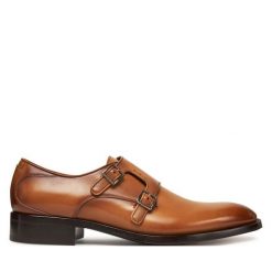 Półbuty BOSS. Brązowe eleganckie półbuty męskie Boss, wizytowe, bez obcasa, bez zapięcia. Za 2,079.00 zł.
