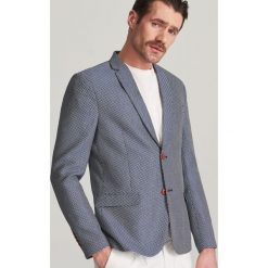 Żakardowa marynarka slim fit - Granatowy. Marynarki męskie marki Reserved. Za 279.99 zł.