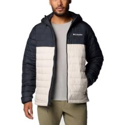 Kurtka COLUMBIA POWDER LITE II HOODED JAC Beżowy. Brązowe kurtki męskie Columbia, bez wzorów, z syntetyku, sportowe, bez ramiączek, bez kaptura. Za 660.36 zł.