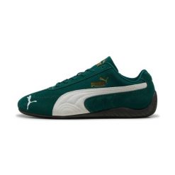 Trenerzy Puma Speedcat OG. Zielone buty trekkingowe męskie Puma, bez wzorów, ze skóry, bez zapięcia, trekkingowe. Za 377.99 zł.