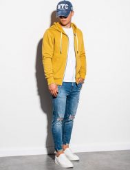 Ombre Bluza męska żółta r. XXL (B977). Żółte bluzy nierozpinane męskie Ombre, m, bez wzorów, bez ramiączek, bez kaptura. Za 99.99 zł.