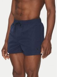 Guess Szorty kąpielowe F4GT00 WG282 Granatowy Regular Fit. Niebieskie kąpielówki męskie Guess, z aplikacjami, z syntetyku. Za 229.99 zł.