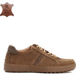 Brązowe Skórzane Półbuty Come At Me. Codzienne półbuty męskie marki Born2be. Za 74.99 zł.