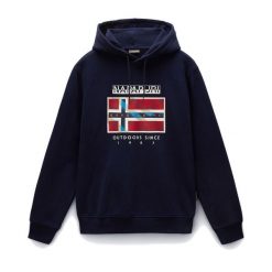 Bluza męska Napapijri B-Dorees Hooded. Niebieskie bluzy nierozpinane męskie Napapijri, m, bez wzorów, casualowe, bez ramiączek, bez kaptura. Za 269.99 zł.