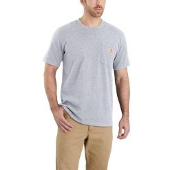 Koszulka sportowa męska T-shirt Carhartt Heavyweight Pocket K87. Szare t-shirty sportowe męskie Carhartt, m, bez wzorów, sportowe, bez ramiączek. Za 100.99 zł.