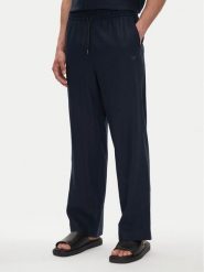 Emporio Armani Spodnie materiałowe EM000586 AF12356 UB102 Granatowy Regular Fit. Niebieskie spodnie na co dzień męskie Emporio Armani, bez wzorów, ze lnu. Za 499.99 zł.