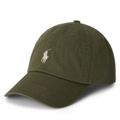 Czapka z daszkiem Polo Ralph Lauren. Zielone czapki męskie Polo Ralph Lauren, bez wzorów. Za 289.99 zł.