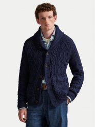 Polo Ralph Lauren Kardigan 710P02704001 Granatowy Regular Fit. Niebieskie kardigany męskie Polo Ralph Lauren, l, bez wzorów, z bawełny, bez ramiączek. Za 1,169.00 zł.