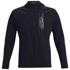 Kurtka do biegania męska Under Armour OutRun The Storm Jacket. Czarne kurtki treningowe męskie Under Armour, m, bez wzorów, bez kaptura, do biegania. Za 389.00 zł.