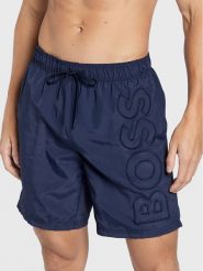 Boss Szorty kąpielowe Whale 50469329 Granatowy Regular Fit. Niebieskie kąpielówki męskie Boss, m, bez wzorów, z syntetyku. Za 209.99 zł.