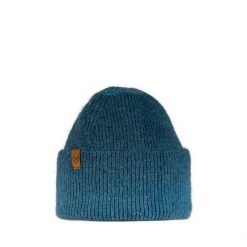 Czapka zimowa wywijana BUFF Knitted Beanie Marin. Niebieskie czapki męskie Buff, na zimę, bez wzorów, sportowe. Za 169.90 zł.