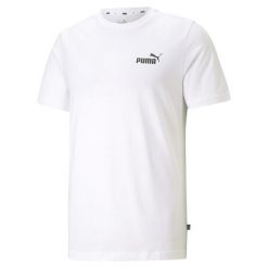 Męska koszulka Essentials z małym logo PUMA White. Białe t-shirty sportowe męskie Puma, m, bez wzorów, sportowe, bez ramiączek. Za 69.30 zł.