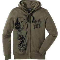 Bluza rozpinana Slim Fit bonprix ciemnooliwkowy. Bluzy rozpinane męskie marki bonprix. Za 79.99 zł.