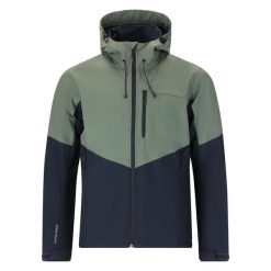 Kurtka wodoodporna Whistler Rodney. Niebieskie kurtki męskie Whistler, bez wzorów, z softshellu, sportowe, bez ramiączek, bez kaptura. Za 297.50 zł.