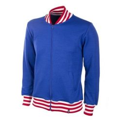 Kurtka/bluza retro piłkarska dla dorosłych - Anglia 1966 - Niebieska. Niebieskie bluzy nierozpinane męskie COPA FOOTBALL, s, bez wzorów, retro, bez ramiączek, bez kaptura. Za 382.87 zł.