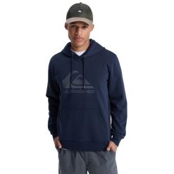 Bluza z kapturem dla Mężczyzn COMP LOGO Czarny. Niebieskie bluzy nierozpinane męskie Quiksilver, m, bez wzorów, z bawełny, casualowe, bez ramiączek, z kapturem. Za 299.99 zł.