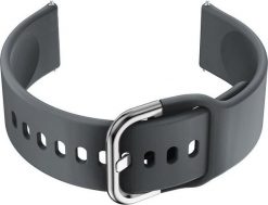 Pasek gumowy do smartwatch 18mm - ciemny szary/srebrny. Szare zegarki smartwatch NoName. Za 21.12 zł.