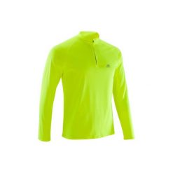 Bluza do biegania RUN WARM męska. Żółte bluzy nierozpinane męskie KALENJI, z długim rękawem. Za 34.99 zł.