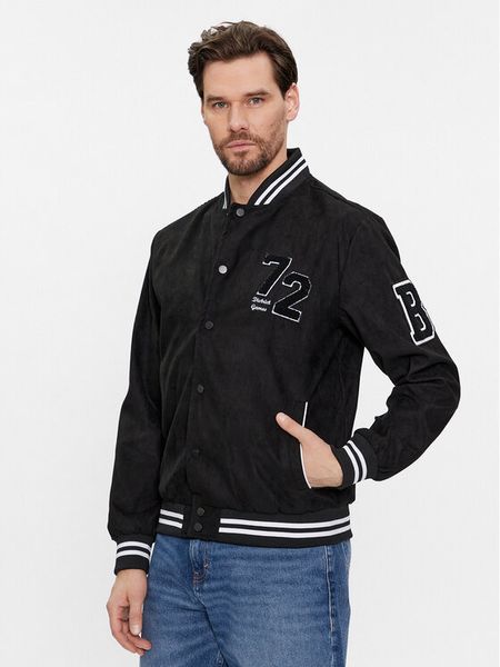 Brave Soul Kurtka bomber MJK-BROXTON Czarny Regular Fit. Czarne kurtki męskie Brave Soul, l, bez wzorów, z syntetyku, bez ramiączek, bez kaptura. Za 229.99 zł.