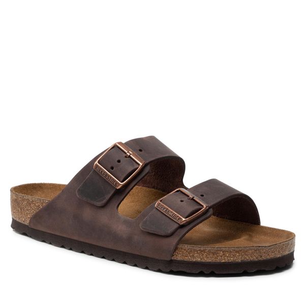 Klapki Birkenstock. Brązowe klapki i japonki męskie Birkenstock, bez wzorów. Za 539.99 zł.