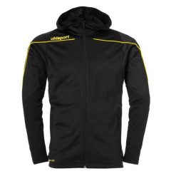 Kurtka z kapturem Uhlsport Stream 22. Czarne kurtki męskie Uhlsport, xl, bez wzorów, z dresówki, sportowe, bez ramiączek, z kapturem. W wyprzedaży za 190.50 zł.
