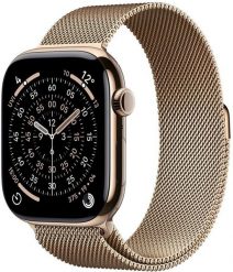 Smartwatch Apple Watch 11 GPS + Cellular 46mm Gold Titanium Milanese Loop S/M Złoty (MFD74ZR/A). Żółte zegarki smartwatch Apple. Za 4,252.55 zł.