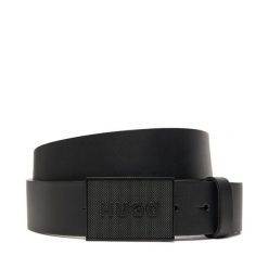 Pasek Męski HUGO. Czarne paski męskie Hugo, bez wzorów. Za 239.99 zł.