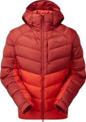 Kurtka puchowa Rab Axion Pro Jacket - tuscan red/dark horizon. Czerwone kurtki męskie Berghaus, m, bez wzorów, z puchu, bez ramiączek, bez kaptura. Za 1,104.02 zł.