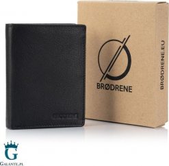 Brodrene Portfel męski klasyczny ze skóry licowej G-10-BL. Portfele męskie Brødrene, bez wzorów, ze skóry. Za 96.97 zł.