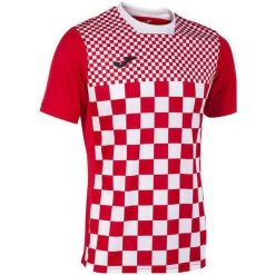 Koszulka Sportowa Joma Flag III Czerwona i Biała XL - Oddychająca i Trwała. Białe t-shirty sportowe męskie Joma, xl, bez wzorów, sportowe, bez ramiączek. W wyprzedaży za 135.10 zł.