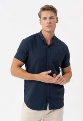 Koszula z lnem, Regular Fit, C-NIL. Koszule męskie Volcano, na lato, m, bez wzorów, z materiału, bez kołnierzyka, bez ramiączek. Za 149.99 zł.