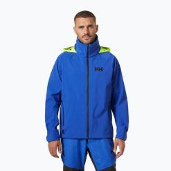 Kurtka żeglarska męska Helly Hansen HP Foil Shell 2.0. Niebieskie kurtki męskie Helly Hansen, m, bez wzorów, sportowe, bez ramiączek, bez kaptura. Za 1,329.00 zł.