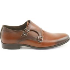Tur brązowe Półbuty skórzane monki sprzączka. Brązowe eleganckie półbuty męskie Tur, ze skóry, eleganckie, bez obcasa, bez zapięcia. Za 259.00 zł.