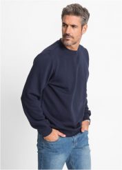 Bluza dresowa. Niebieskie bluzy bez kaptura męskie bonprix, l, bez wzorów, z dresówki, sportowe, bez ramiączek, bez kaptura. Za 69.99 zł.
