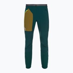 Spodnie softshell męskie ORTOVOX Berrino. Zielone spodnie narciarskie i snowboardowe męskie ORTOVOX, bez wzorów, z softshellu, narciarskie. Za 709.99 zł.