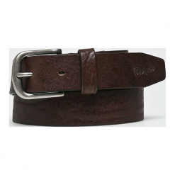 Wrangler - Pasek skórzany. Brązowe paski męskie Wrangler, w paski, z materiału. Za 149.90 zł.