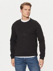Guess Bluza M5RQ08 KCN01 Czarny Regular Fit. Czarne bluzy nierozpinane męskie Guess, m, z aplikacjami, z bawełny, bez ramiączek, bez kaptura. Za 209.99 zł.