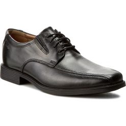 Półbuty CLARKS - Tilden Walk 261103107 Black Leather. Czarne eleganckie półbuty męskie Clarks, z materiału, eleganckie, bez obcasa, bez zapięcia. Za 319.00 zł.