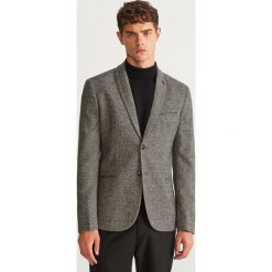 Marynarka w jodełkę slim fit - Szary. Szare marynarki męskie Reserved. Za 269.99 zł.