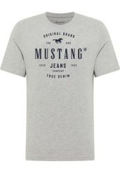 Męski T-Shirt Mustang Style Alex Mid Grey Mélange 1017332 4140. Szare t-shirty męskie Mustang, l, bez wzorów, bez kołnierzyka, bez ramiączek. Za 69.99 zł.