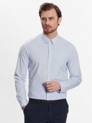 Calvin Klein Koszula K10K110856 Niebieski Slim Fit. Niebieskie koszule męskie Calvin Klein, m, bez wzorów, z bawełny, bez kołnierzyka, bez ramiączek. Za 249.99 zł.