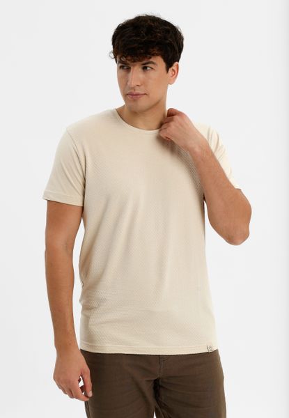 T-shirt ze strukturą TM-DARK. T-shirty męskie Volcano, l, bez wzorów, z bawełny, bez kołnierzyka, bez ramiączek. Za 69.99 zł.