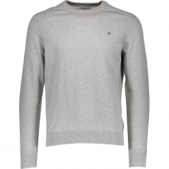 Sweter w kolorze szarym. Szare swetry męskie Ben Sherman, z haftami, z bawełny, z okrągłym kołnierzem. W wyprzedaży za 130.95 zł.
